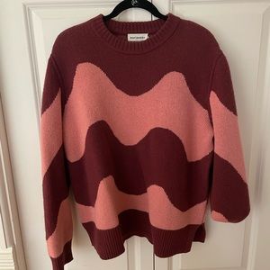Marimekko knit wool sweater maroon